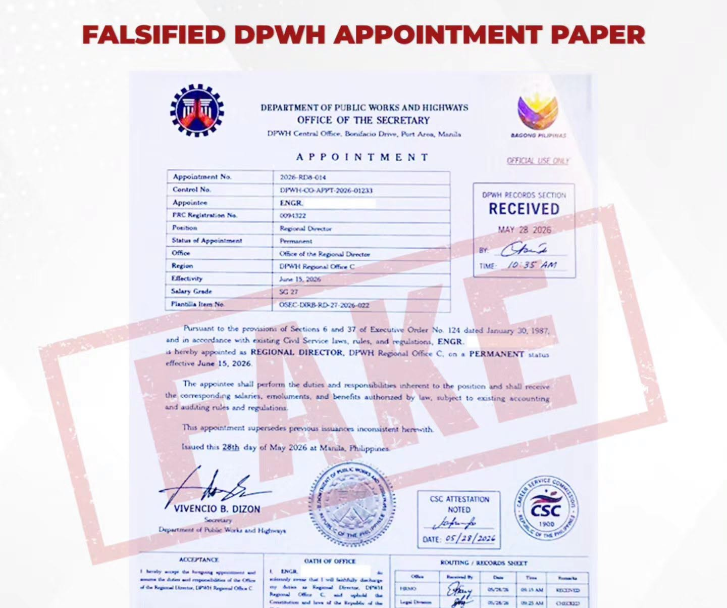 DPWH Warns Public vs Imposters Posing as Personnel
