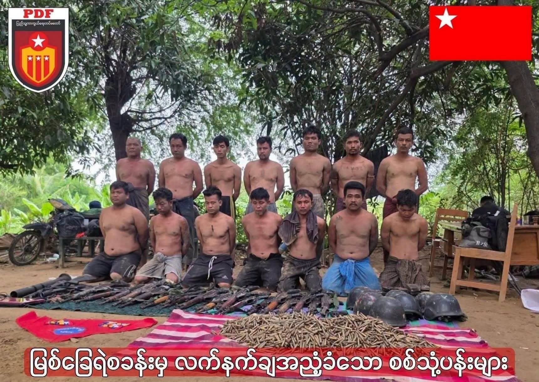 PDF member and 10 soldiers who fled with prisoners recaptured by revolutionary forces in Pauk Township, 7 still at large