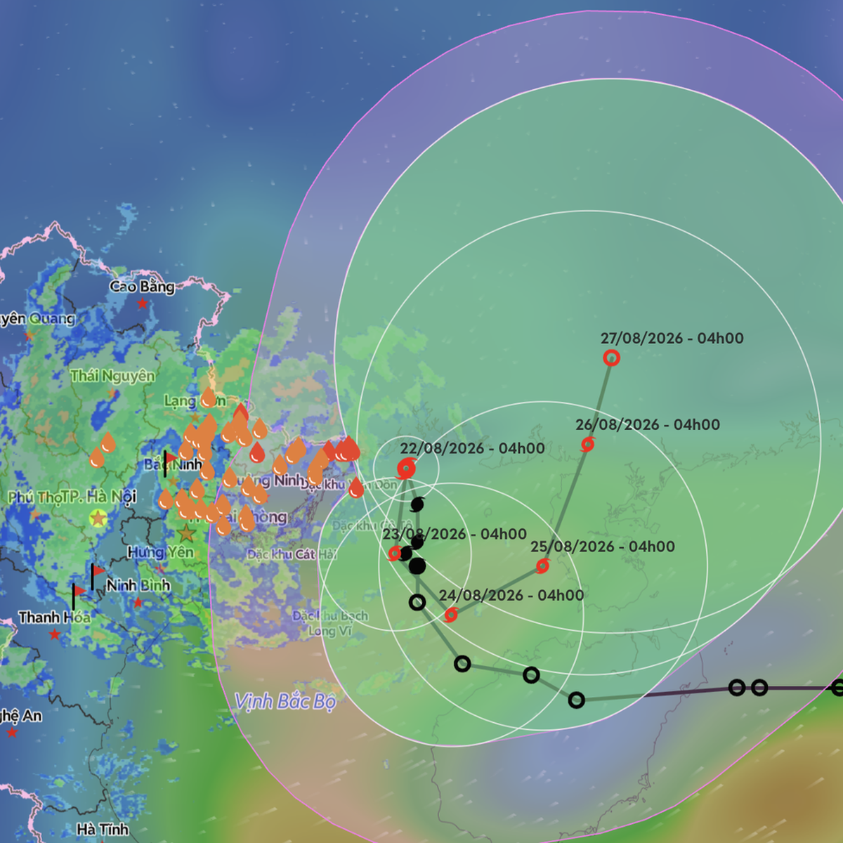 Typhoon No. 4 Shifts Course, Threatening Northern Vietnam with Gale-Force Winds and Heavy Rainfall
