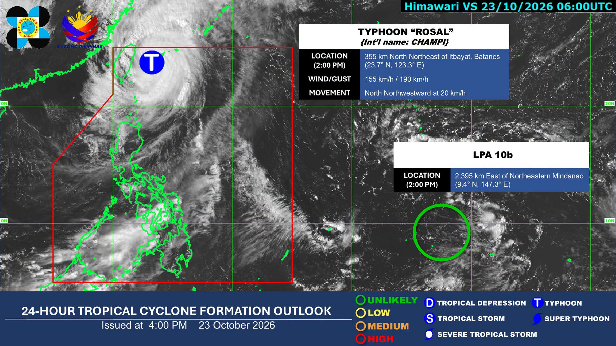 Typhoon Rosal Intensifies Slightly as it Moves Away from Philippine Waters