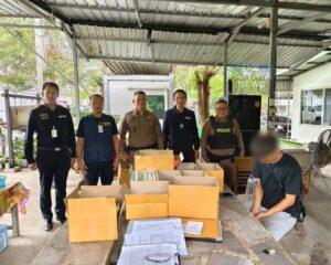 Chinese National Arrested in Banglamung with 1,292 Packs of Contraband Cigarettes