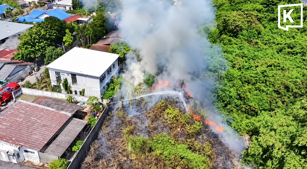 Sattahip Wildfire Contained After Threatening Homes
