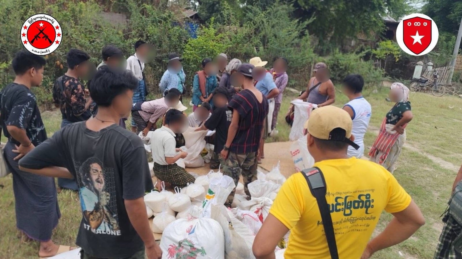 PDF provides aid to 200 households in 2 of 6 villages burned down in Salin Township