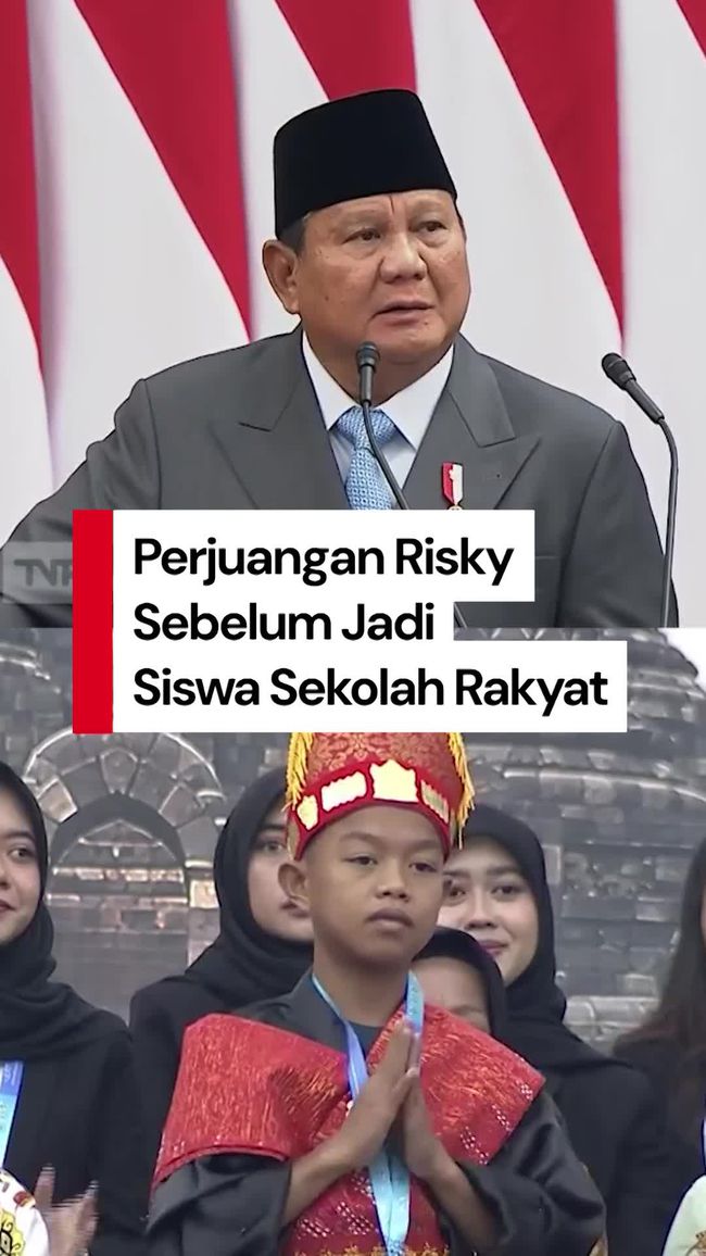 プラボウォ大統領、貧困と闘う奨学生「リスキー」の物語を明かす
