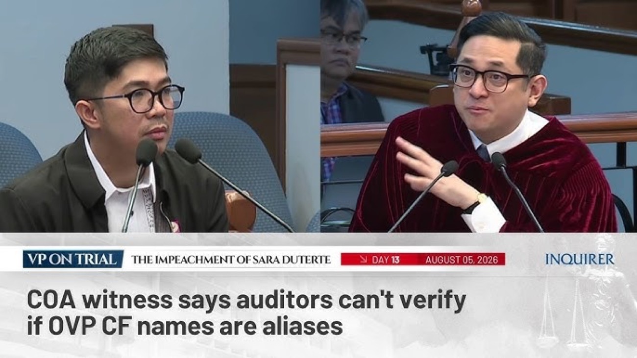 COA Witness: Auditors Can't Confirm OVP Fund Aliases