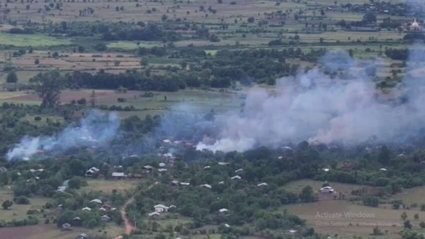 レータショーで空爆、住民2人死亡、ピタウッコン村は放火される、戦闘継続、ヨーサヤー地区の私立学校近くに軍ドローン爆弾