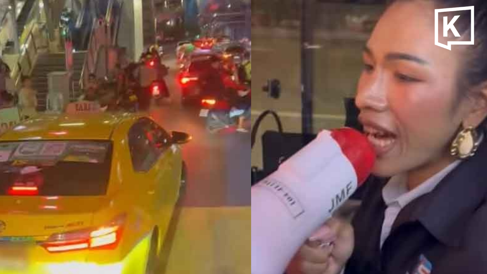 メガホンでバス停の違法駐車に抗議、タイのバス運転手が話題に