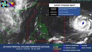 大型台風バビ、火曜にもフィリピン空域へ 南西モンスーンを強化か