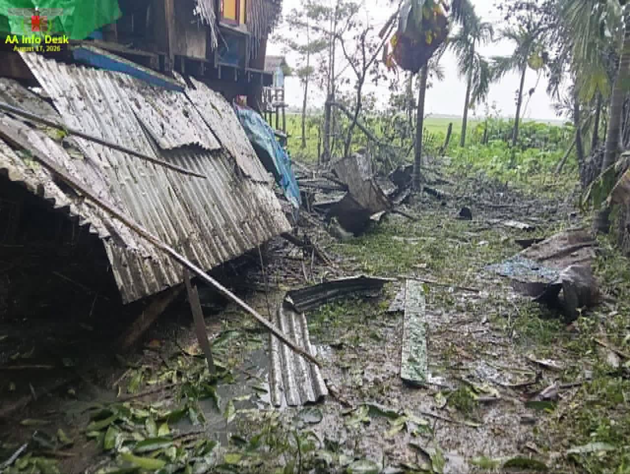 Myanmar Junta Bombards Rathedaung Township for Two Consecutive Days, Injuring Civilians