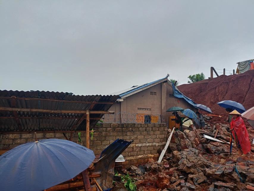 シャン州北部タンヤンで豪雨による擁壁崩落、女性1人死亡