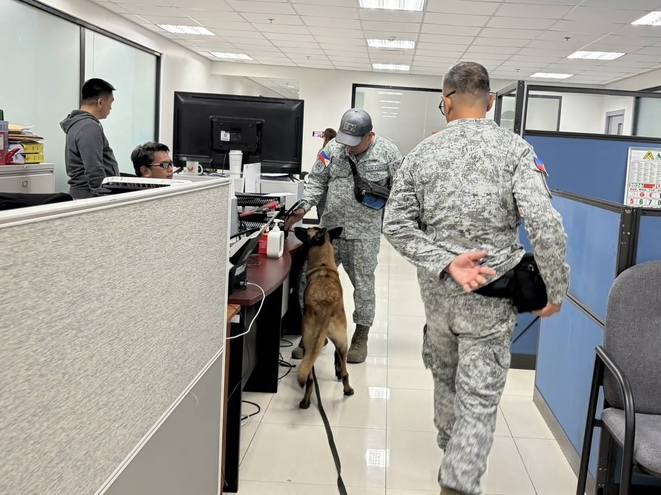 PAF K9 Units Inspect NBI Office After Suspicious Finds Near DOJ, Senate