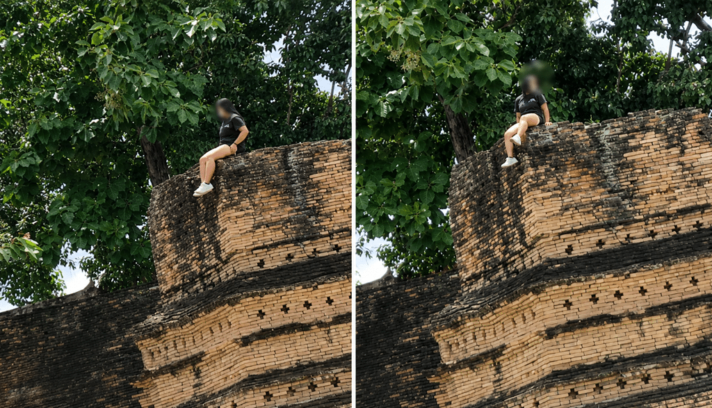 Tourist Climbs Historic Chiang Mai City Wall for Photos, Sparking Outrage