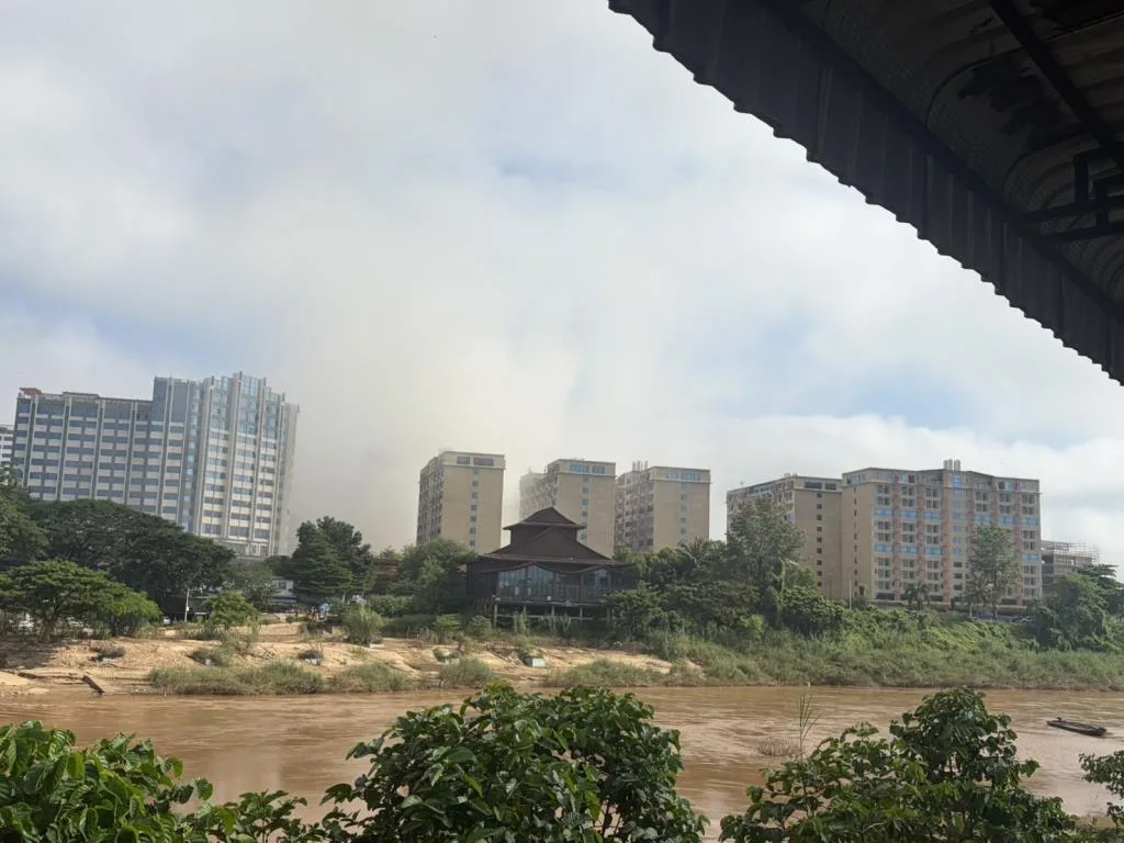 Myanmar Border Area: Scam Hub Hotel Bombed