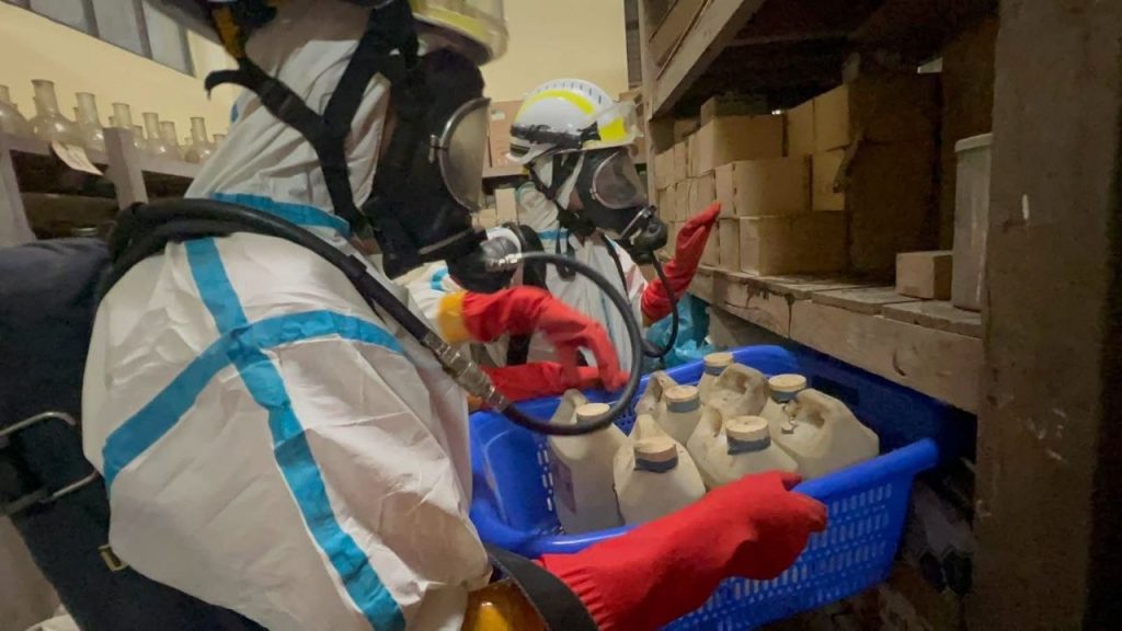 ヤンゴン第一医科大学の実験室で化学物質漏洩