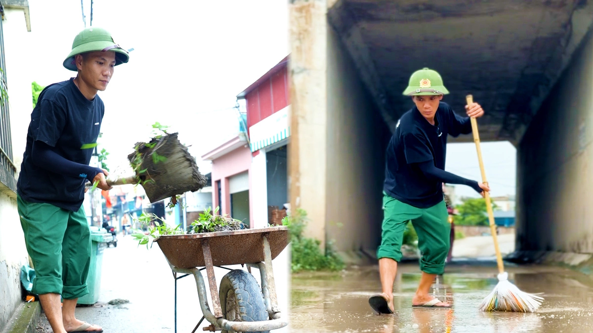Young Man in Bac Ninh Volunteers to Clear Roadside Gravel