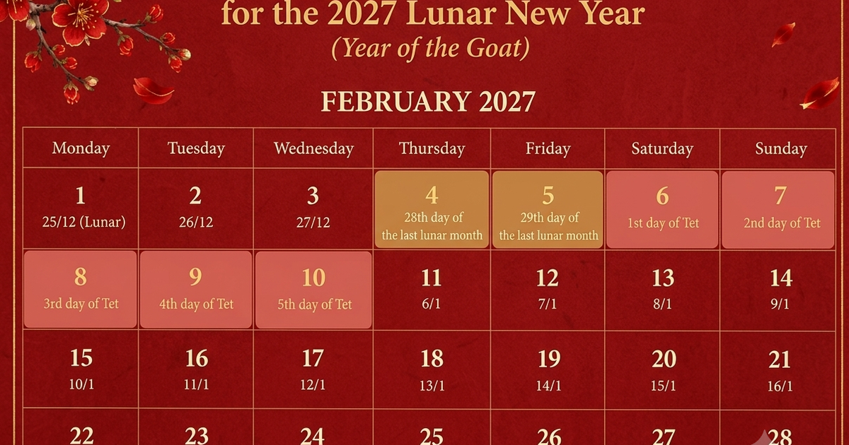 ベトナム、2027年テト休暇を7連休に延長案:公務員に長期連休