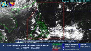 Two Tropical Cyclone-Like Vortices Expected to Form in Philippine Area
