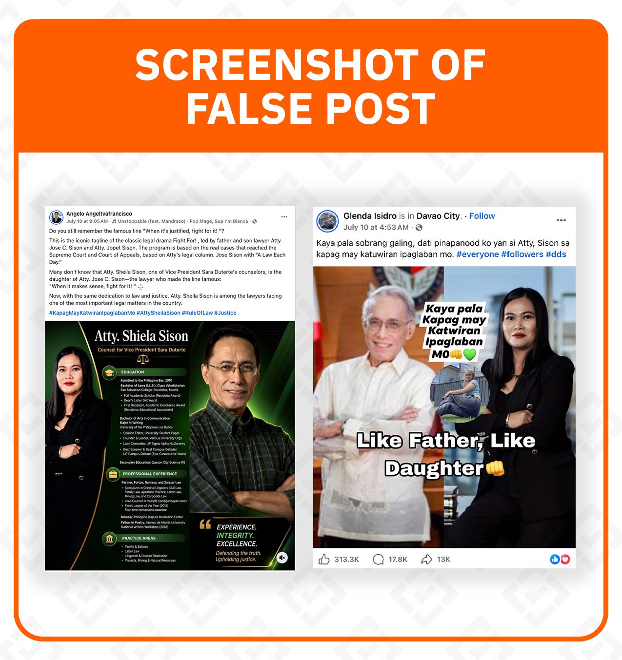 Fact Check: VP Sara's Counsel Not Daughter of Prominent Lawyer Jose Sison