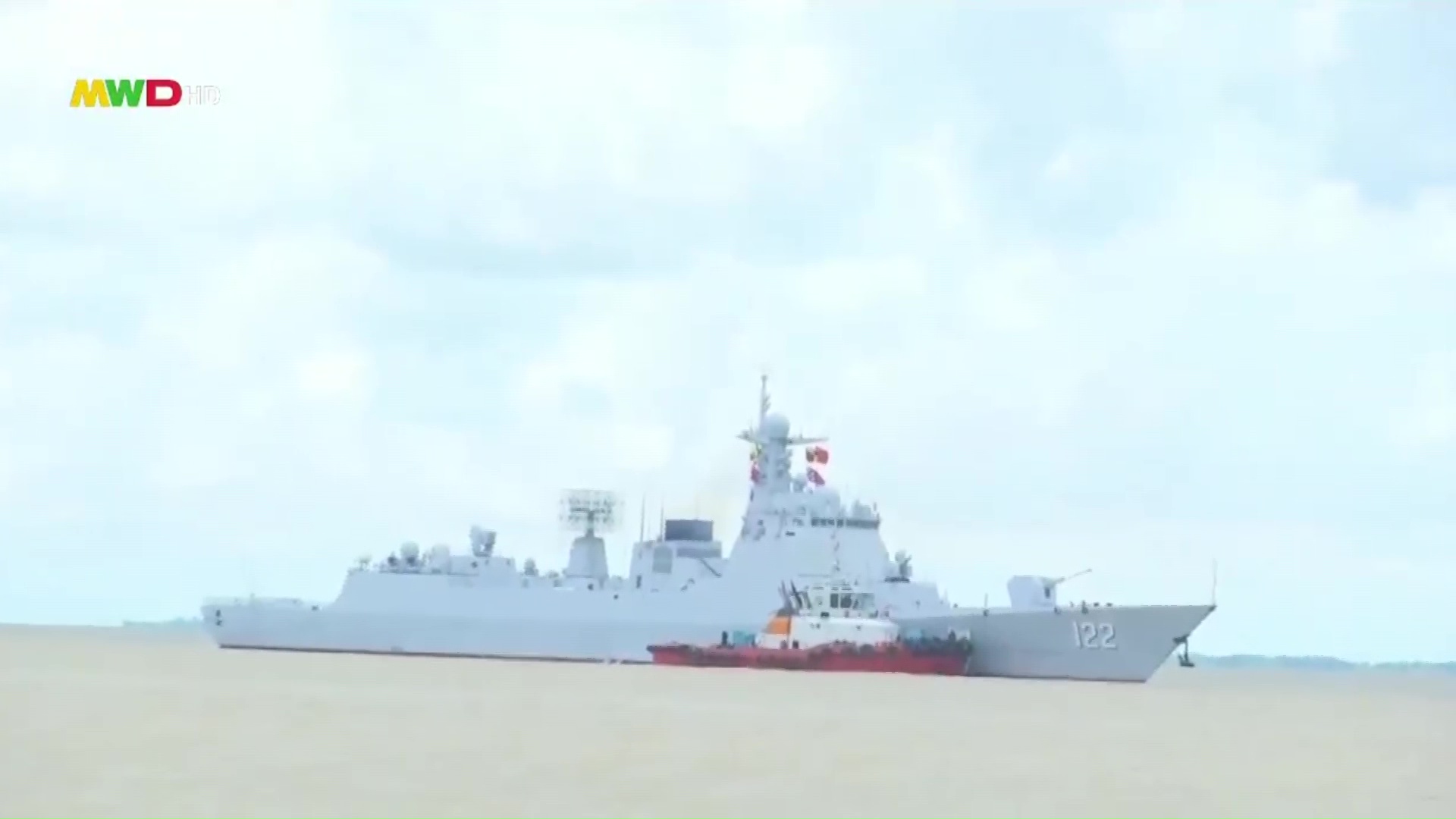 Chinese Navy warships arrive in Yangon