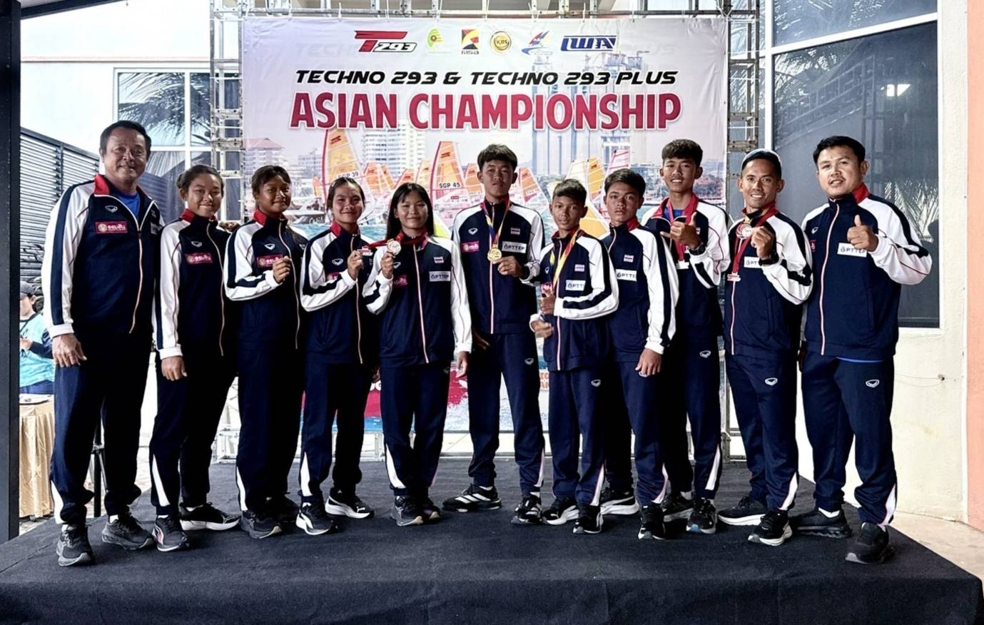 Thai Windsurfers Shine at Asian Championships, Securing 1 Gold and 4 Silvers