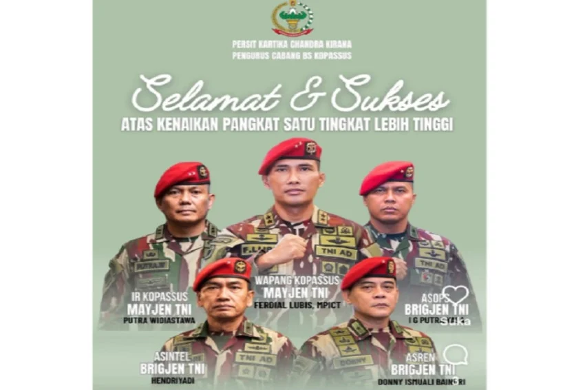 5 Indonesian Special Forces Officers Promoted to General