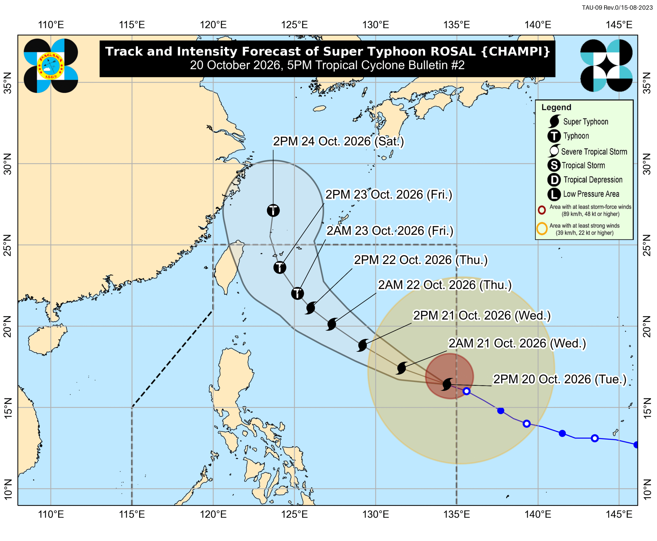 大型台風「ロザル」、フィリピン海で勢力増強も上陸はせず