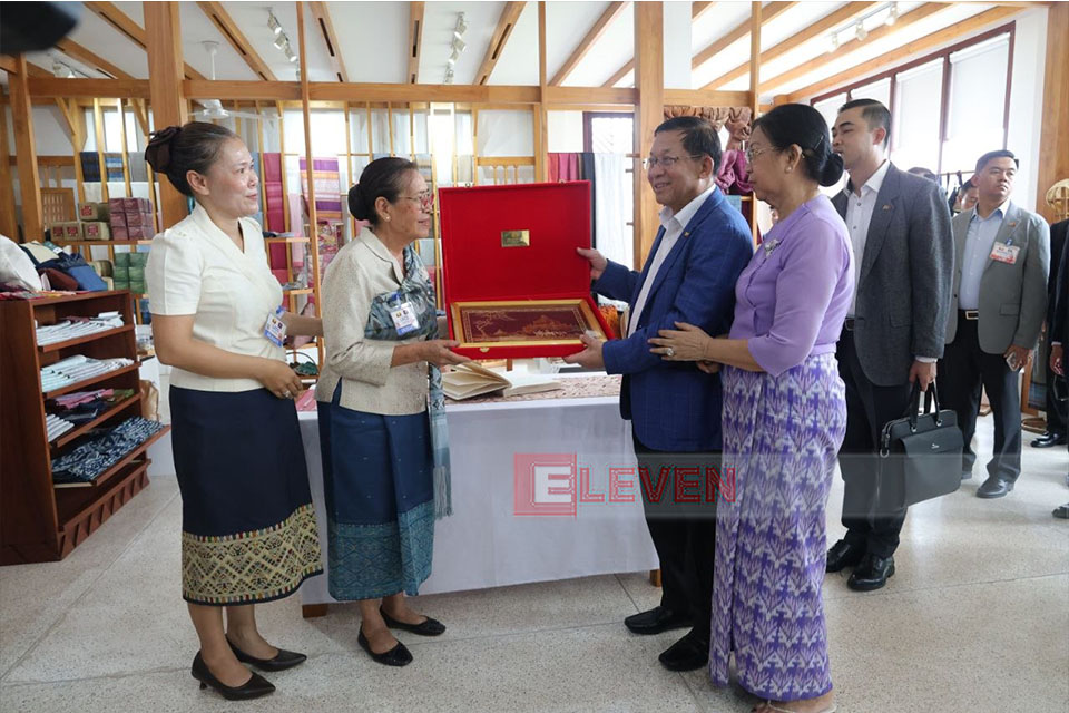 State President U Min Aung Hlaing and Wife Visit Lao Small and Medium Enterprises in Vientiane