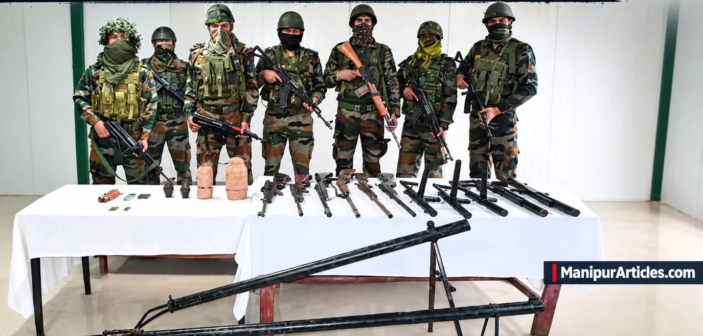 Weapons and ammunition seized in Manipur state near India-Myanmar border