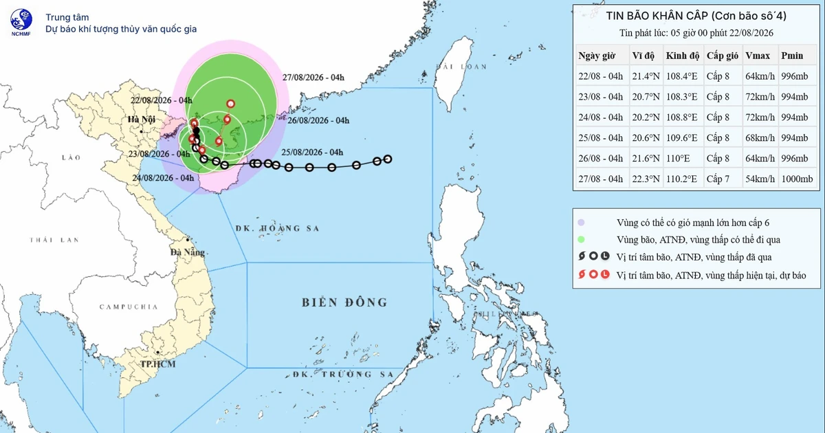 Typhoon No. 4 Hits Northern Vietnam, Coastal Areas on High Alert