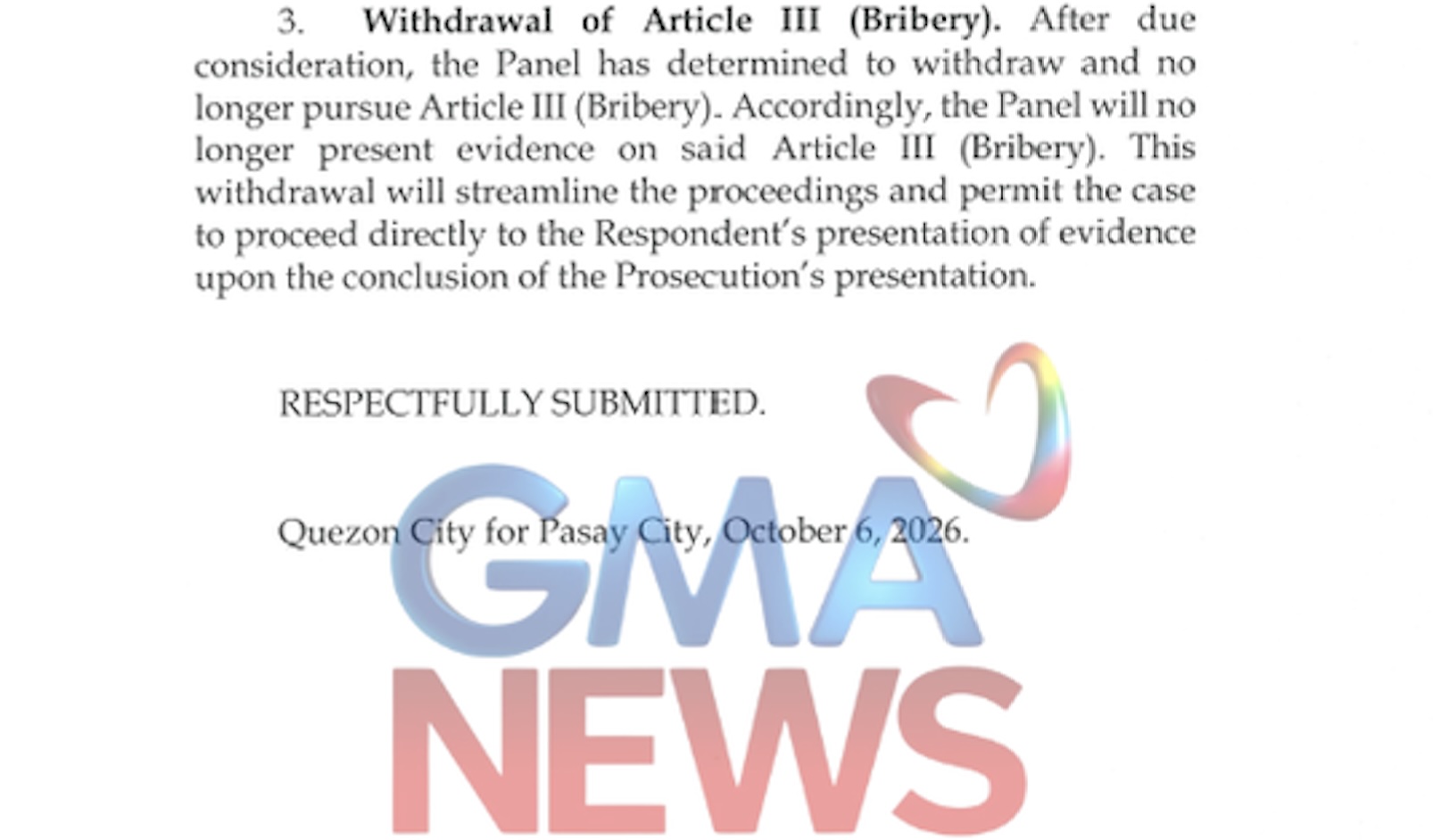 Prosecution to Withdraw Bribery Charges Against VP Sara Duterte in Impeachment Trial