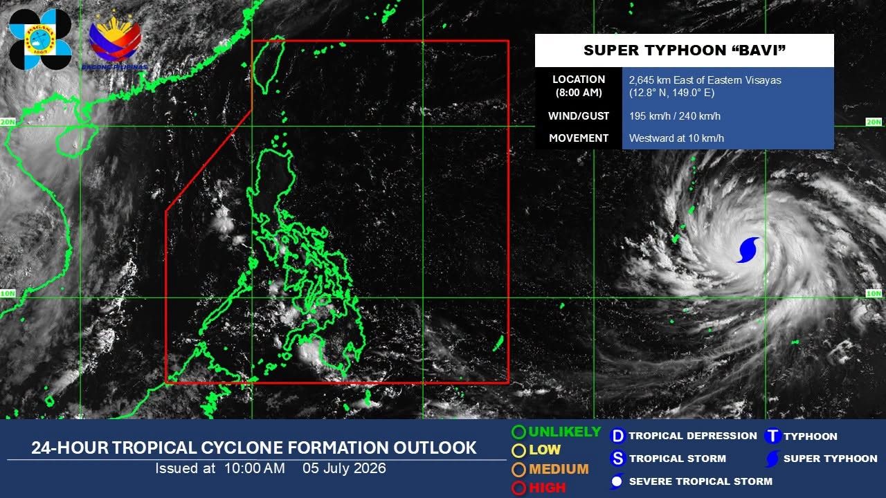 Super Typhoon Bavi Spotted East of Philippines, Expected to Stay Far