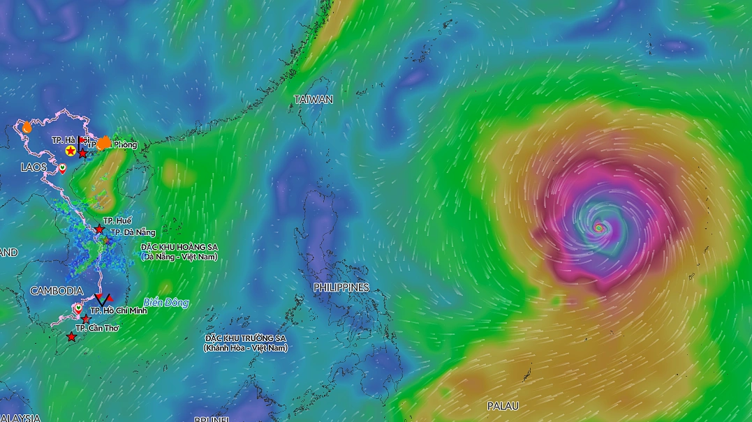 Super Typhoon Ba Vi Approaches, Threatening Strong Winds and High Waves in Vietnam's Eastern Seas