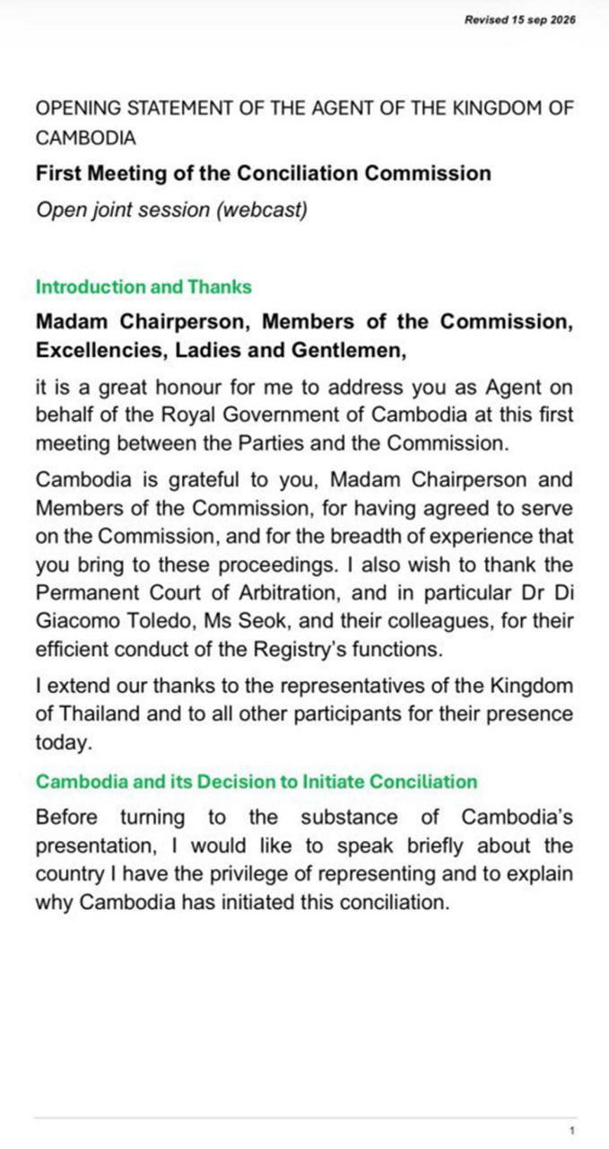 Cambodia and Thailand Commence UNCLOS Conciliation Proceedings with First Meeting in Singapore