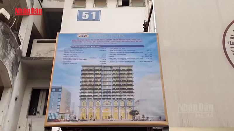 Hanoi Commences Reconstruction Project for Old Apartment Building at 51 Huynh Thuc Khang