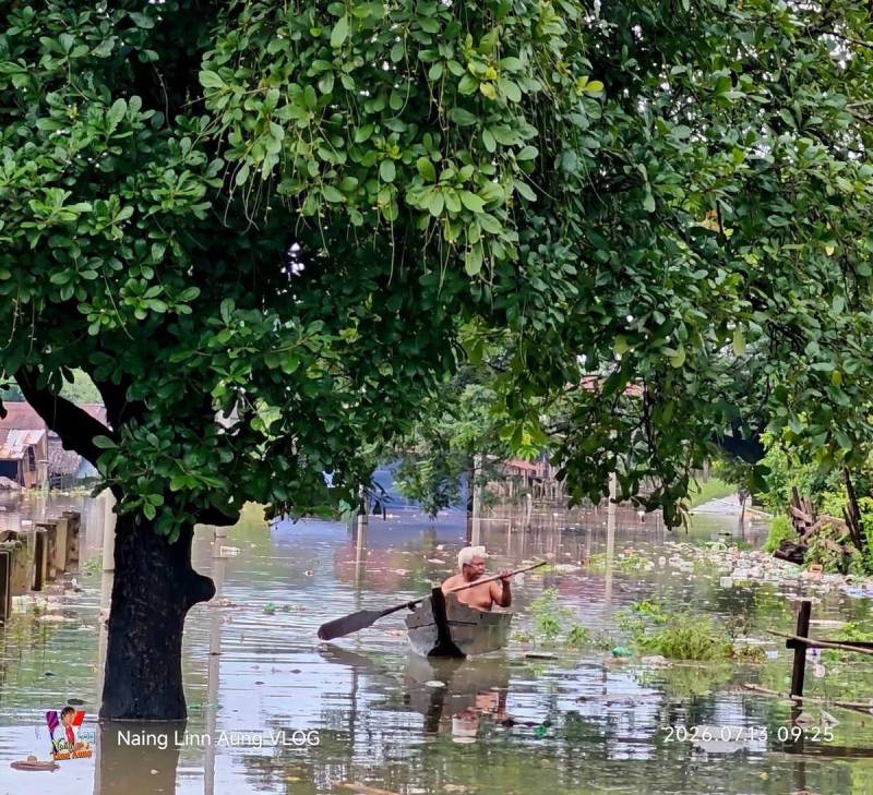 ファカンとカレン州の一部で洪水、ラカイン州では水位低下