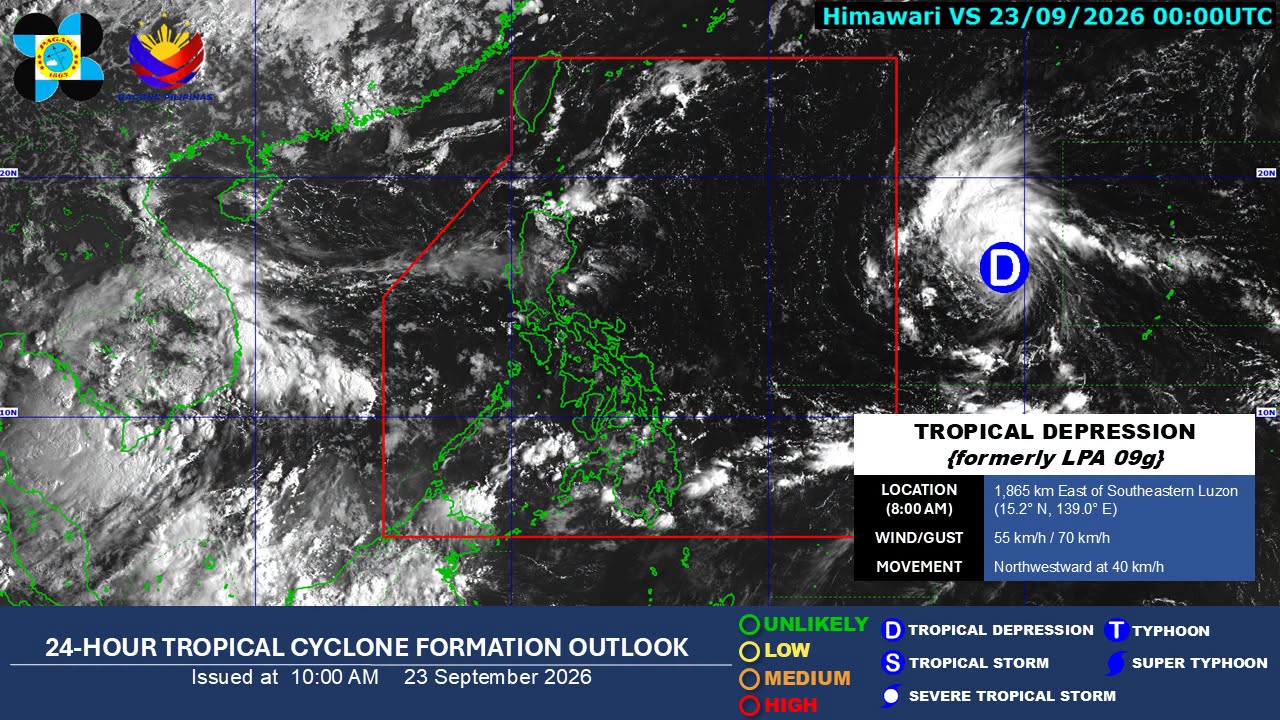 Tropical Depression 'Queenie' to Enter PAR Thursday, May Intensify into Typhoon — PAGASA