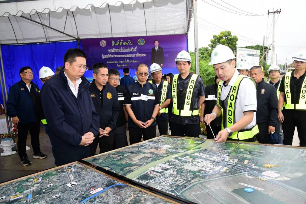 タイ北部、チェンライ〜チェンコン間の道路拡幅・立体交差化工事進捗