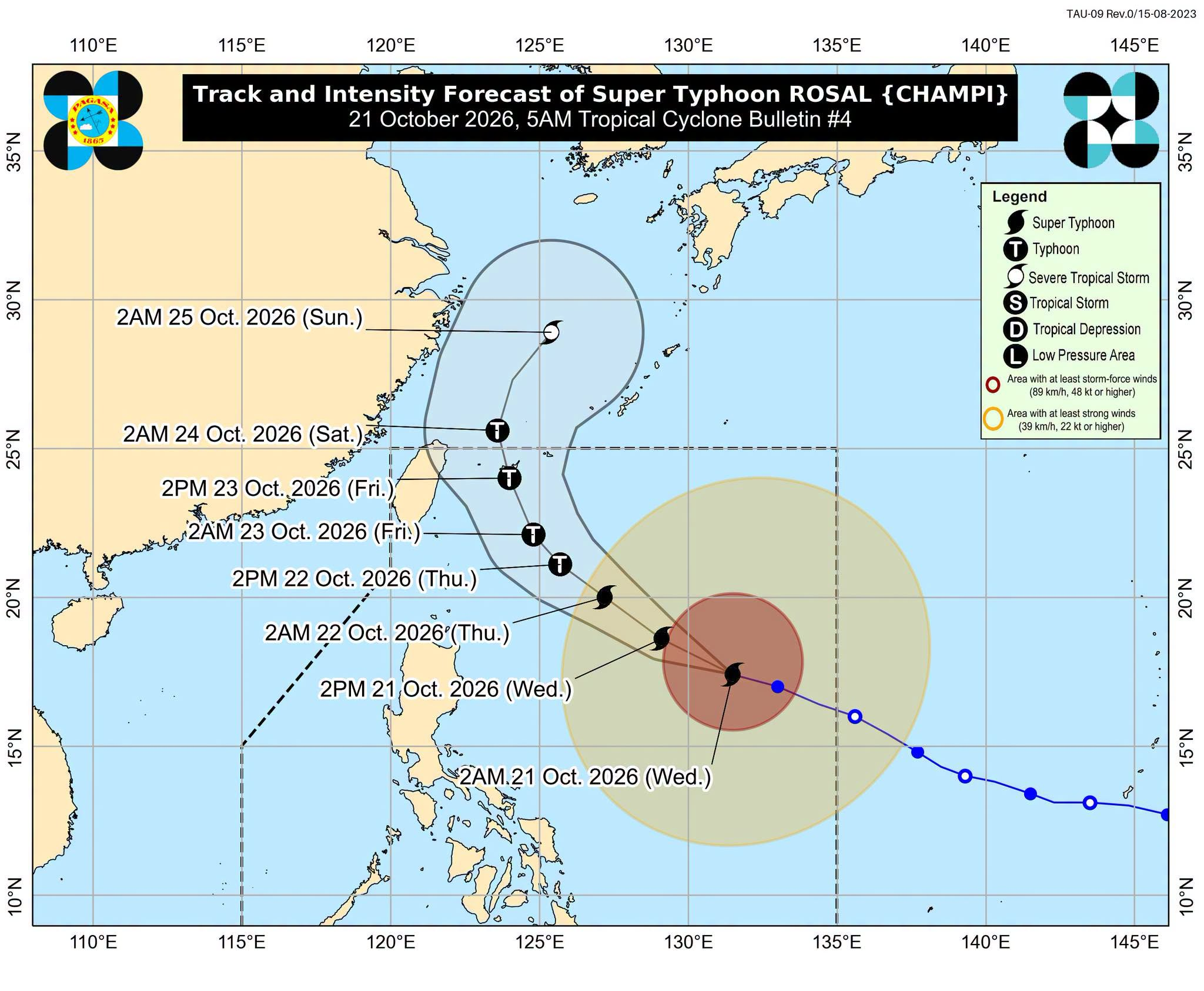 台風ロザル、北へ加速 北部・南部6地域に強風注意報