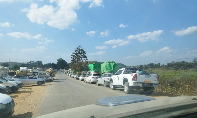 Myanmar military forces civilian vehicles to travel alongside convoy from Mandalay to Myitkyina