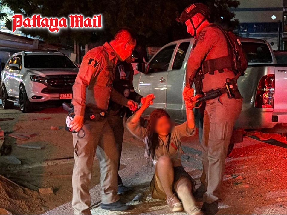 Pattaya Police and rescuers rush distressed young woman to hospital for safety