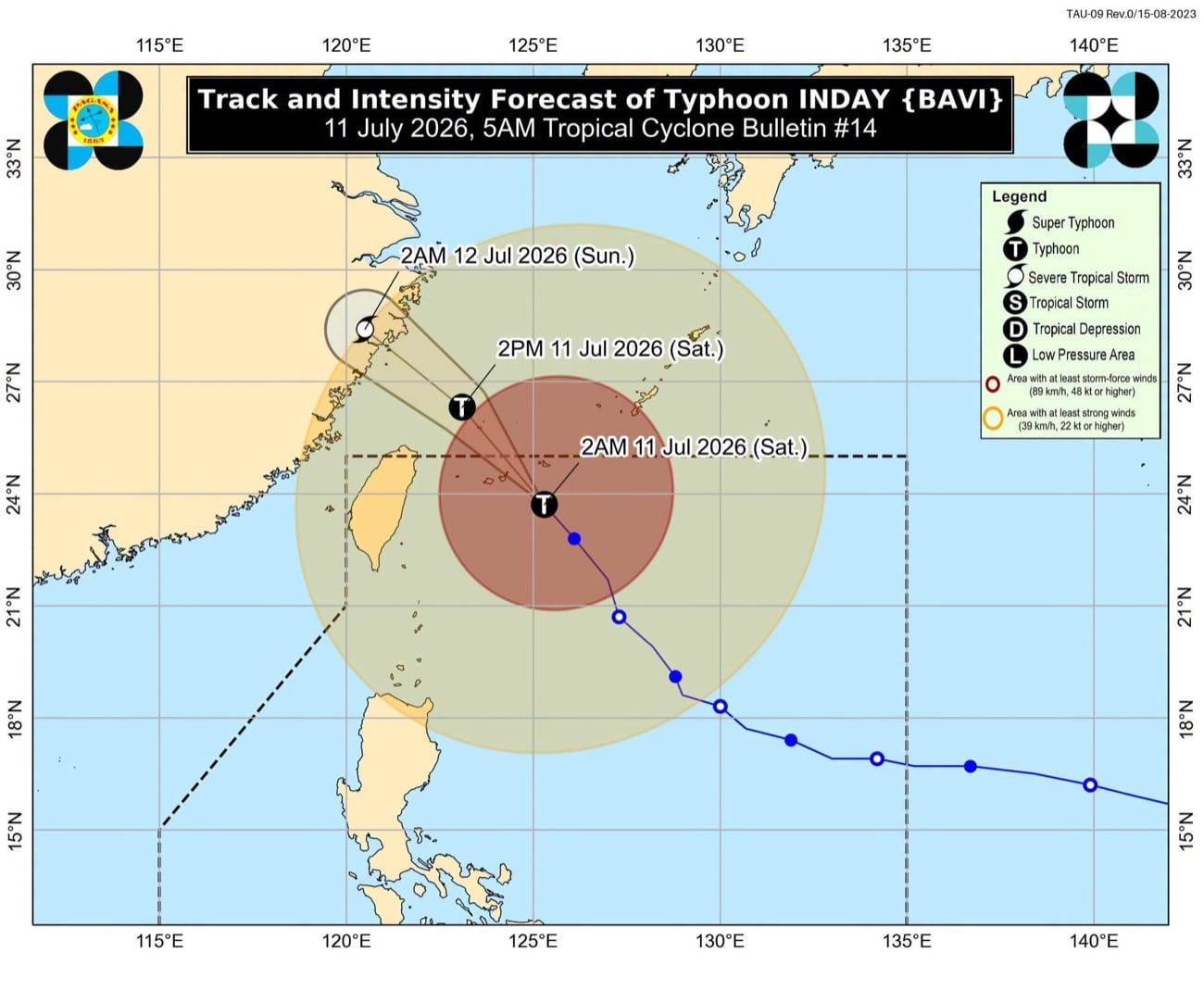 台風インデイ、日本へ接近中 フィリピン北部一部に強風注意報
