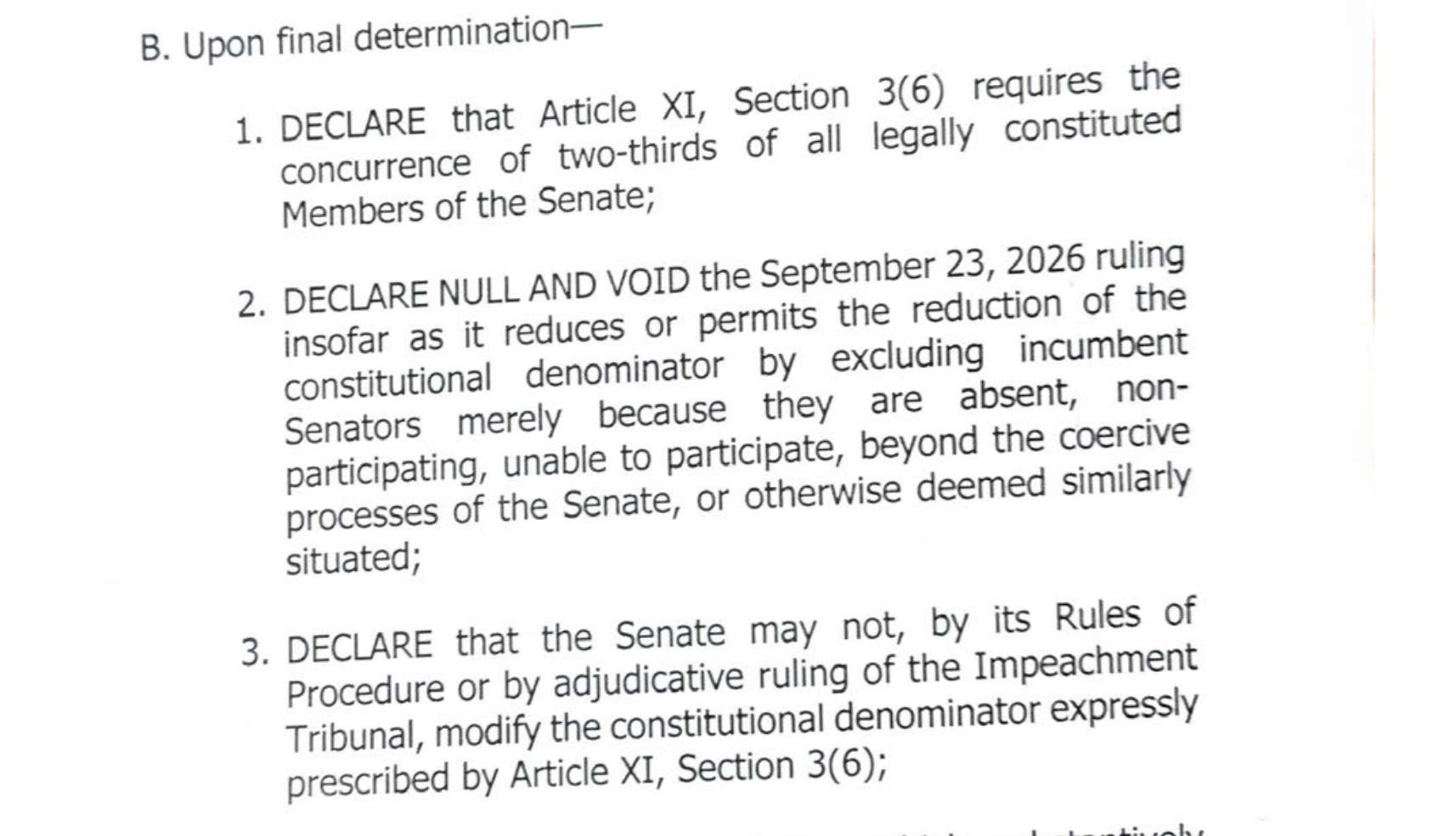SC asked to void impeachment court ruling on vote threshold for Sara Duterte's conviction