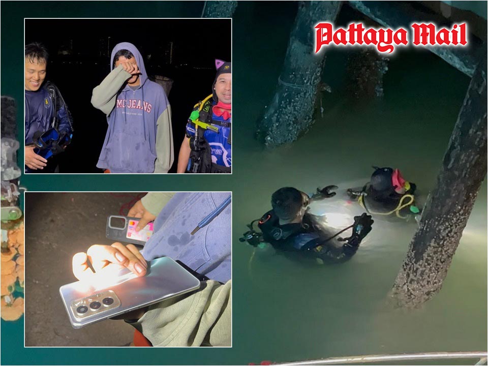 Pattaya Teenager's Phone Retrieved from Rough Night Sea by Rescuers