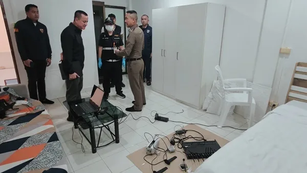 パタヤの賃貸部屋から64回線SIMボックス発見、国際的特殊詐欺グループとの関連捜査