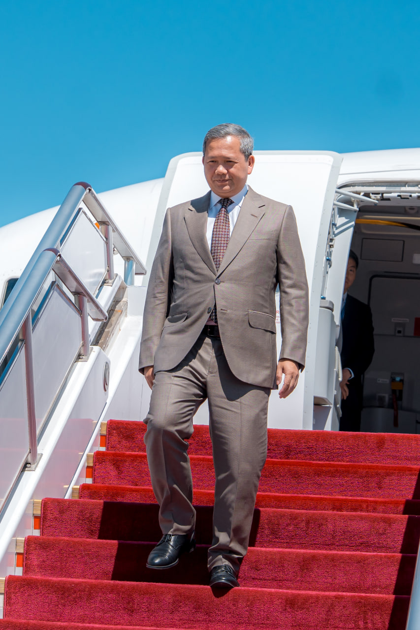 Prime Minister Hun Manet Arrives in China for Official Visit, AI Conference