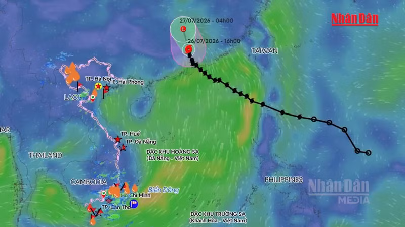 熱帯低気圧に弱まった台風2号、ベトナム北部で28日から再び雨