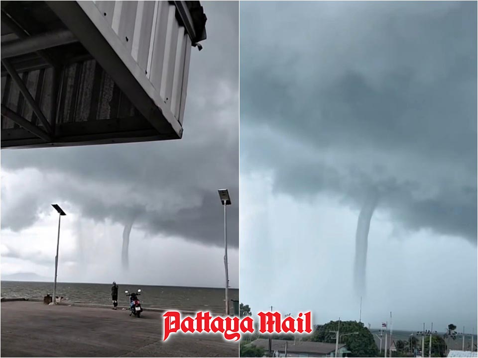 Waterspout Sweeps Ashore in Trat, Alarming Laem Ngop Residents