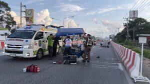 パタヤでサイドカーバイクと自転車衝突、双方負傷
