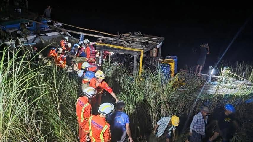 エーヤワディ管区レーミョーナ地区近くの堤防が決壊したとの情報、住民避難も