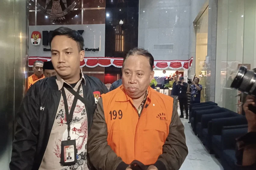 Indonesian University Rector Appears in KPK Detention Vest
